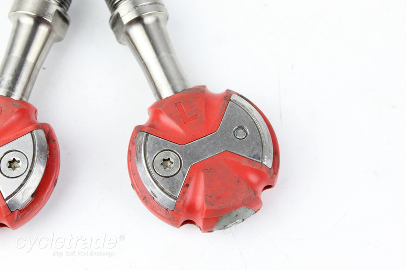 Pedals- Speedplay Zero Red Titanium Spindle 168 Grams- Used