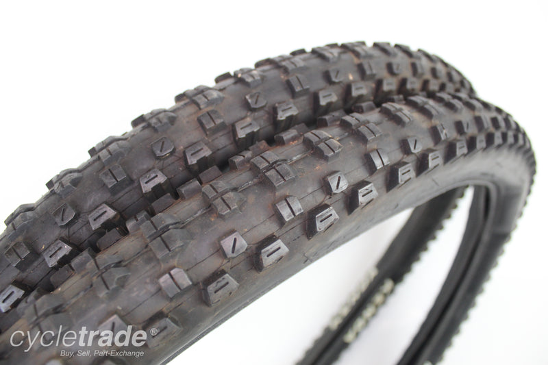 2x MTB Bike Tyres - Kenda Nevegal 26x2.35 Black Clincher - Grade B+